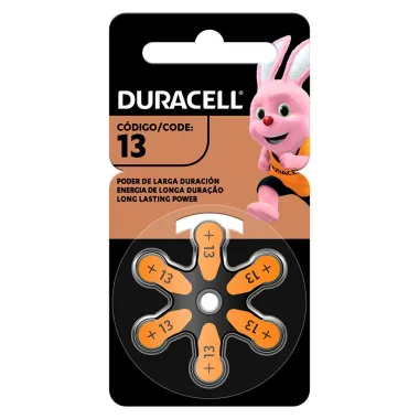 Bateria Duracell Auditiva 13 com 6 Unidades
