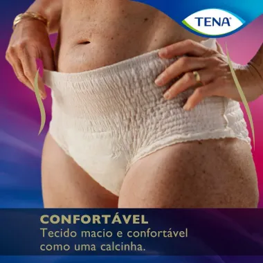 Roupa Íntima Descartável Tena Pants Discreet Nude Tamanho G/EG com 16 Unidades