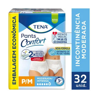 Roupa &Iacute;ntima Tena Pants Confort P/M 32 unidades Embalagem Econ&ocirc;mica