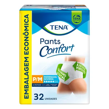 Roupa Íntima Tena Pants Confort P/M 32 Unidades Embalagem Econômica