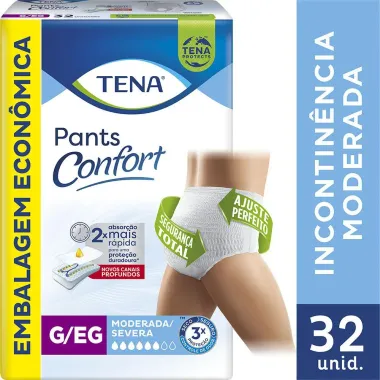 Roupa Íntima Tena Pants Confort G/EG 32 Unidades Embalagem Econômica