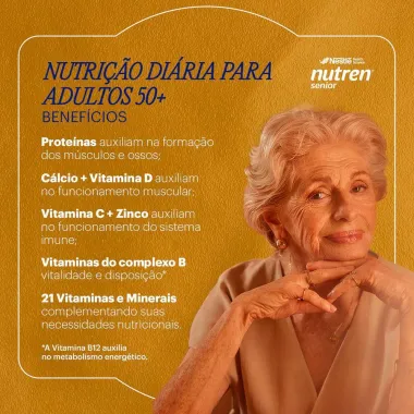 Nutren Senior Complemento Alimentar Sem Sabor Zero Lactose 740g