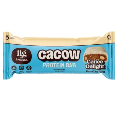 Barra de Prote&iacute;na Vegana Protein Bar Cacow Sabor Coffe Delight com 11g de Prote&iacute;na 40g