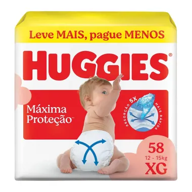 Fralda Huggies Supreme Care Tamanho XG 58 Fraldas Descartáveis