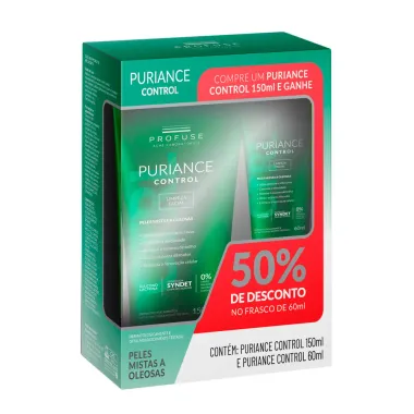 Kit Puriance Control Limpeza Facial 150ml Ganhe 50% de Desconto Puriance Control 60ml