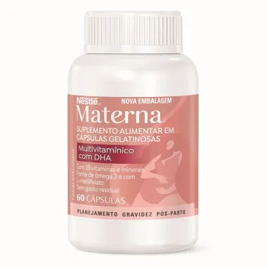 Materna Multivitamínico DHA Suplemento Adulto com 60 Cápsulas