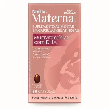 Materna Multivitam&iacute;nico DHA Suplemento Alimentar com 60 C&aacute;psulas Gelatinosas