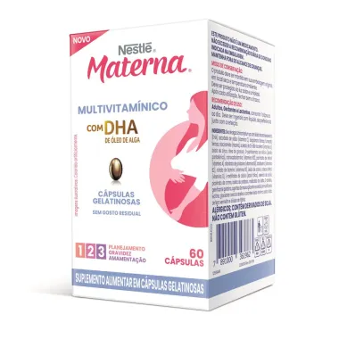 Materna Multivitamínico DHA Suplemento Adulto com 60 Cápsulas