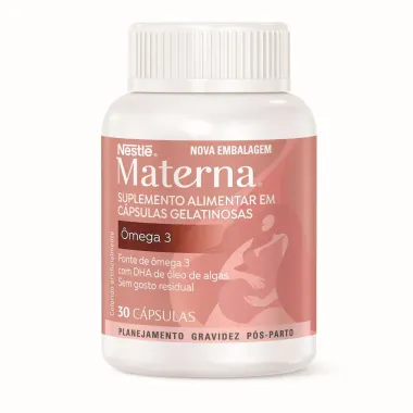 Materna Nestlé Ômega 3 DHA de Óleo de Alga Suplemento Adulto 30 Cápsulas