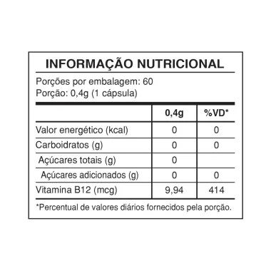 Ultra Vitamina B12 Health Labs com 60 C&aacute;psulas