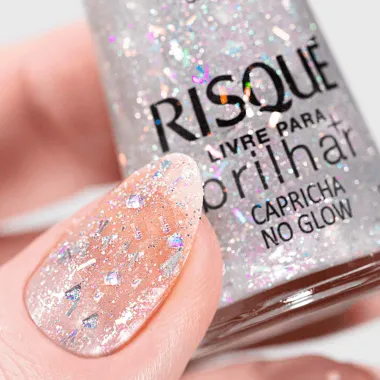 Esmalte Risqué Livre Para Brilhar Glitter Cor Capricha No Glow 8ml