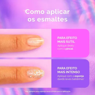 Esmalte Risqu&eacute; Livre para Brilhar Glitter Prata Cor Capricha no Glow 8ml
