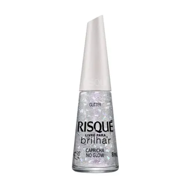 Esmalte Risqué Livre Para Brilhar Glitter Cor Capricha No Glow 8ml