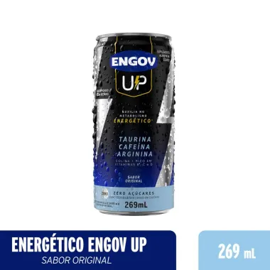 Energético Engov UP Taurina Cafeína e Arginina Sabor Original Zero Açúcares 269ml