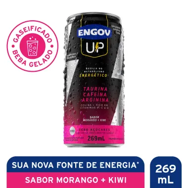 Energético Engov Up Taurina Cafeína e Arginina Sabor Morango Hero