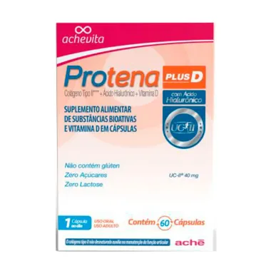 Protena Plus D Colágeno Tipo II + Ácido Hialurônico +  Vitamina D 60 cápsulas