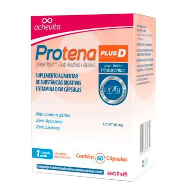 Protena Plus D Colágeno Tipo II + Ácido Hialurônico +  Vitamina D 60 cápsulas