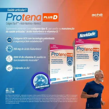 Protena Plus D Colágeno Tipo II + Ácido Hialurônico +  Vitamina D 60 cápsulas