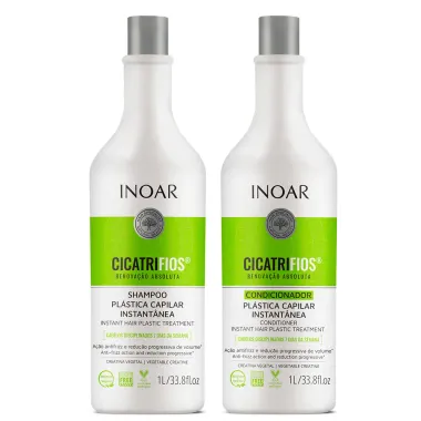 Shampoo + Condicionador Inoar Cicatrifios Plástica Capilar Instantânea 1 Litro cada