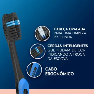 Escova Dental Oral-B Indicador Black Sensitive Extra Macia com 3 Unidades