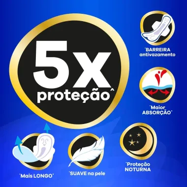 Absorvente Always Noturno Suave Extra Grande com Abas 8 Unidades