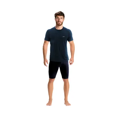 Camiseta Fitness Bressan Antiodor Masculina Azul Marinho Tamanho M