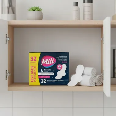 Absorvente Mili Noturno Suave com Abas 32 Unidades