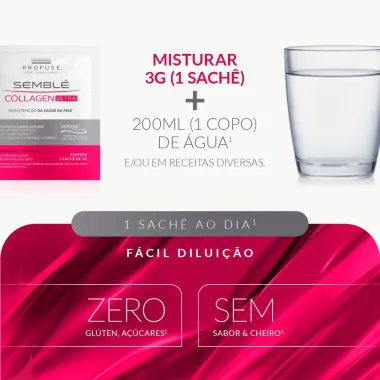 Profuse Semblé Collagen Ultra Colágeno 30 sachês de 3g