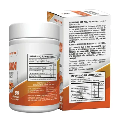 C&uacute;rcuma 500mg Health Labs com 60 C&aacute;psulas