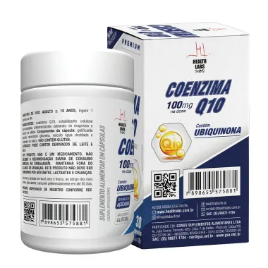 Coenzima Q10 100mg Health Labs com 30 C&aacute;psulas