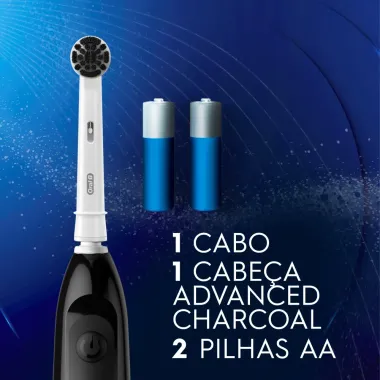 Escova Dental El&eacute;trica Charcoal Oral-B Power &agrave; Pilha 1 Unidade