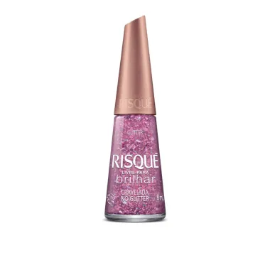 Esmalte Risqué Livre para Brilhar Cravejada no Glitter 8ml