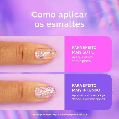 Esmalte Risque Livre para Brilhar Glitter Rosa Cravejada com 8ml