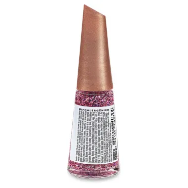 Esmalte Risque Livre para Brilhar Glitter Rosa Cravejada com 8ml