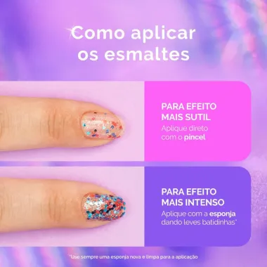 Esmalte Risque Livre para Brilhar Glitter Laranja e Azul Dona da Festa com 8ml