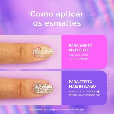 Esmalte Risqué Livre para Brilhar Glitter Azul de Paetê na Avenida com 8ml