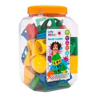 Brinquedo Bloco Monta Castelo Lolly com 48 Peças