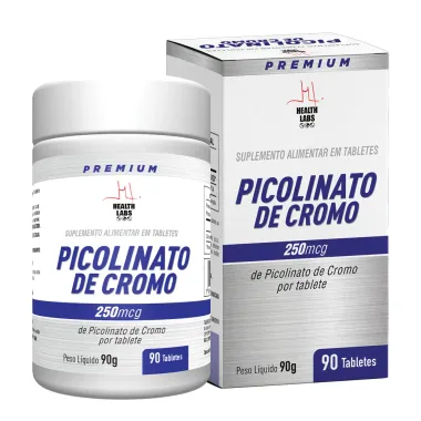 Picolinato de Cromo 250mcg Health Labs com 90 Tabletes