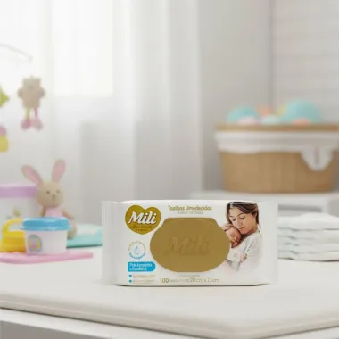 Toalha Umedecida Mili Love Care com 100 Unidades