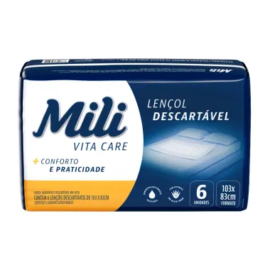 Lençol Absorvente Mili Vita Care Descartável com 6 Unidades