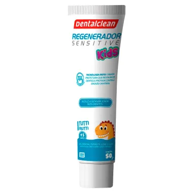 Gel Dental Dentalclean Regenerador Sensitive Kids com Flúor Sabor Tutti-Frutti 50g