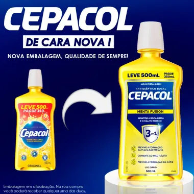 Enxaguante Bucal Cepacol Antisséptico Menta Fusion Banner