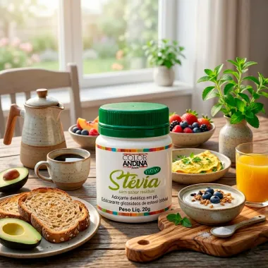 Ado&ccedil;ante em P&oacute; St&eacute;via Color Andina Foods Sem Sabor Residual 20g
