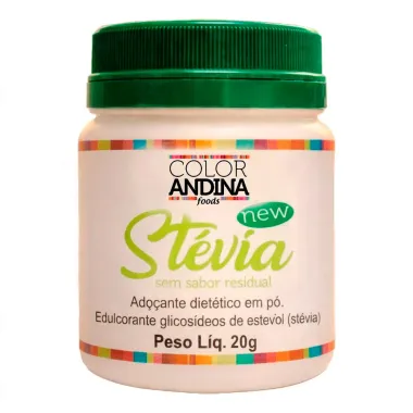Ado&ccedil;ante em P&oacute; St&eacute;via Color Andina Foods Sem Sabor Residual 20g