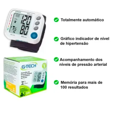 Aparelho de Pressão G-Tech Automático Pulso GP400 com 1 Unidade