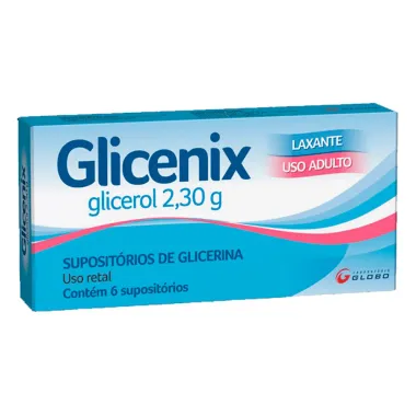 Glicenix Supositório de Glicerina Adulto com 6 Unidades