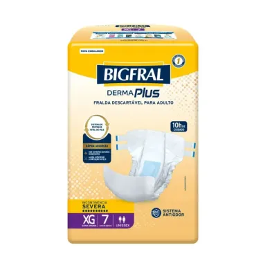 Fralda Bigfral Derma Plus XG 7 Unidades