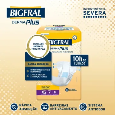 Fralda Bigfral Derma Plus XG 7 Unidades