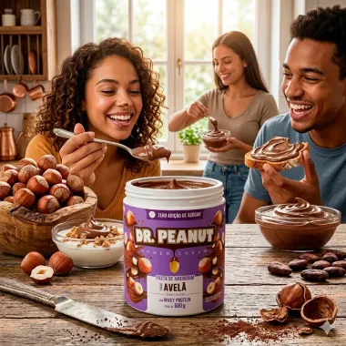 Pasta de Amendoim Dr. Peanut Power Cream Sabor Avel&atilde; com Whey Protein 600g