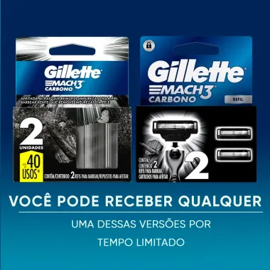 Carga para Aparelho de Barbear Gillette Mach3 Carbono 2 Unidades